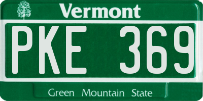VT license plate PKE369
