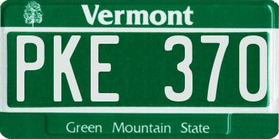 VT license plate PKE370