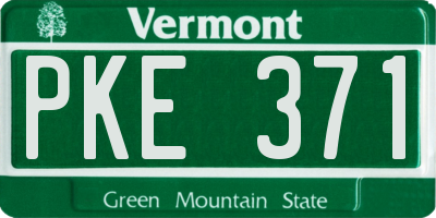 VT license plate PKE371