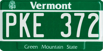 VT license plate PKE372