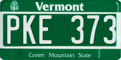 VT license plate PKE373