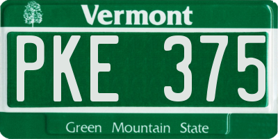 VT license plate PKE375
