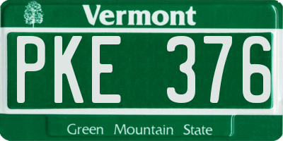 VT license plate PKE376