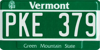 VT license plate PKE379