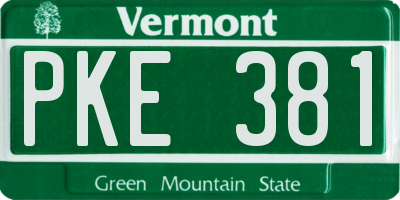 VT license plate PKE381