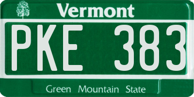 VT license plate PKE383