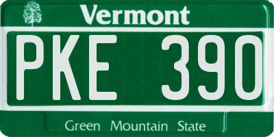 VT license plate PKE390