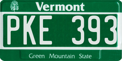 VT license plate PKE393