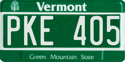 VT license plate PKE405