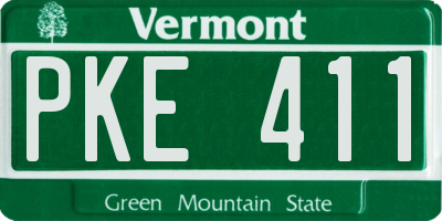 VT license plate PKE411