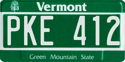 VT license plate PKE412