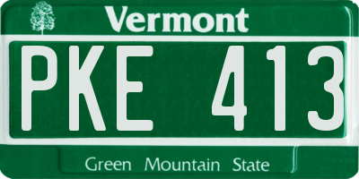 VT license plate PKE413