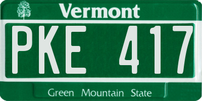 VT license plate PKE417