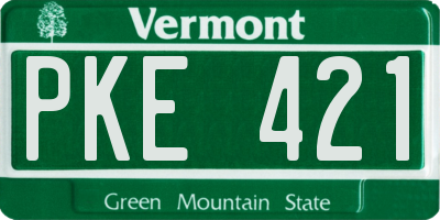 VT license plate PKE421