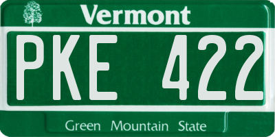 VT license plate PKE422
