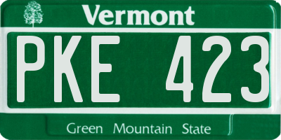 VT license plate PKE423