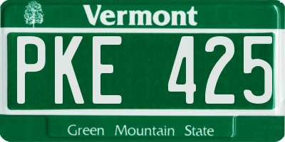 VT license plate PKE425