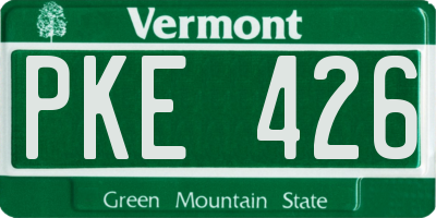VT license plate PKE426