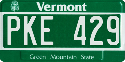 VT license plate PKE429