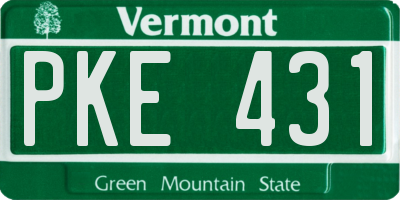 VT license plate PKE431