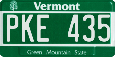 VT license plate PKE435
