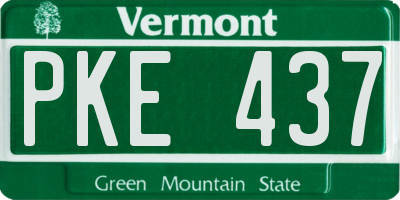 VT license plate PKE437