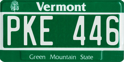 VT license plate PKE446