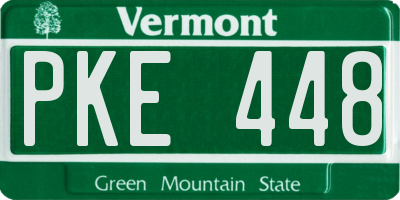 VT license plate PKE448