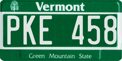 VT license plate PKE458
