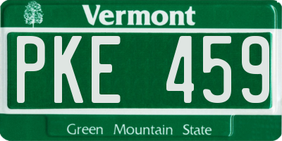 VT license plate PKE459