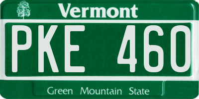 VT license plate PKE460