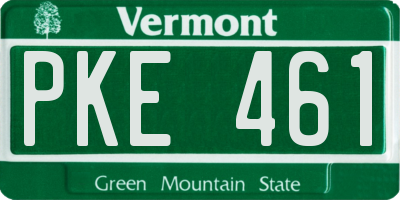 VT license plate PKE461