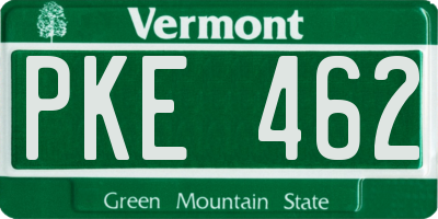 VT license plate PKE462