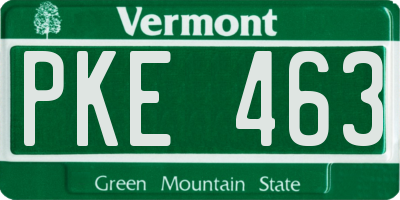 VT license plate PKE463