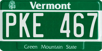 VT license plate PKE467