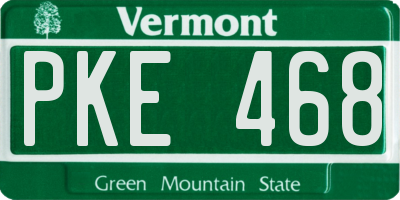VT license plate PKE468