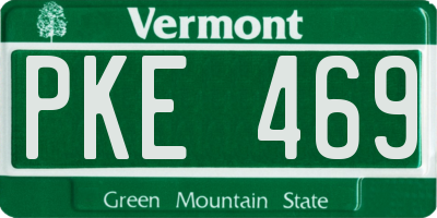 VT license plate PKE469