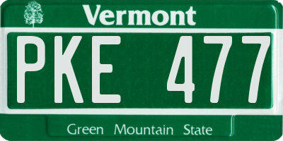 VT license plate PKE477