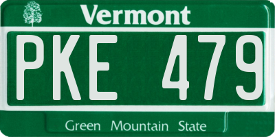 VT license plate PKE479