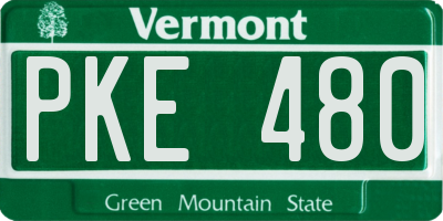 VT license plate PKE480