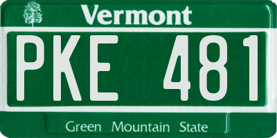 VT license plate PKE481