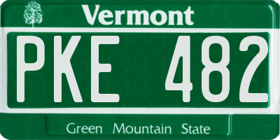 VT license plate PKE482