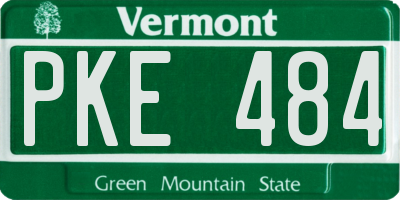 VT license plate PKE484