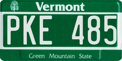 VT license plate PKE485