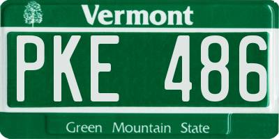 VT license plate PKE486