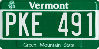 VT license plate PKE491