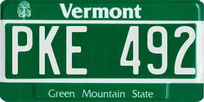 VT license plate PKE492