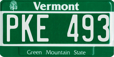 VT license plate PKE493