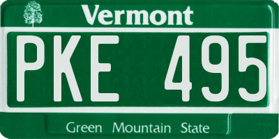 VT license plate PKE495