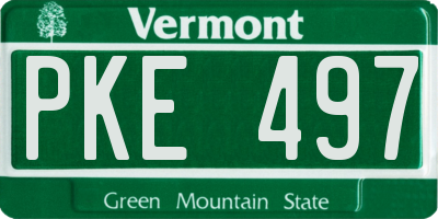 VT license plate PKE497